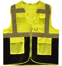 Resim KIG Kocaeli İş Güvenliği İki Renk Cepli İkaz Yeleği 