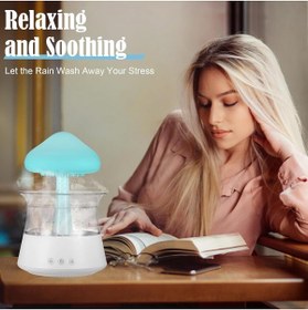 Resim HEPBİMODA Yağmur Bulutu Nemlendirici Mantar Şelale Buhar Makinesi ve Yağmur Sesi 