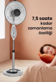 Resim GoldMaster Kutup 16 inch Bakır Motorlu Yatay Salınımlı Hız Ve Zaman Ayarlı Uzaktan Kumandalı Ayaklı Vantilatör 