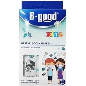 Resim B-good Kids Desenli Çocuk Maskesi 10 Adet 