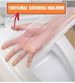 Resim 30 Adet Kullan At Şeffaf Klozet Kapağı Kılıfı Hijyenik Şeffaf 
