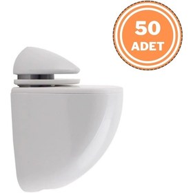 Resim EYM 50 Adet Pelikan Plastik Cam Raf Tutucu Etejer Beyaz Kırılmaz 