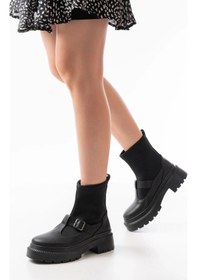 Resim 236-2034 Siyah Streç Günlük Kadın Bot Çok Renkli 