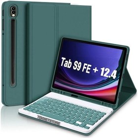 Resim Samsung Galaxy Uyumlu Tab S9 Fe Plus 12.4" Q Türkçe Klavyeli Kılıf Kalem Bölmeli Bluetooth Özellikli Stand Klavyeli Kılıf 