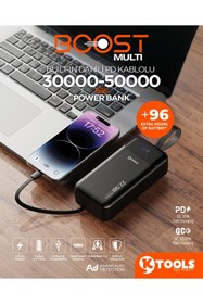 Resim KTOOL Ktools 30.000 Mah Pd 20w Hızlı Şarjlı Powerbank - 3 Cihaz Aynı Anda Şarj - Dijital Göstergeli 