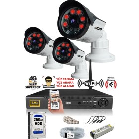 Resim IDS 3 Kameralı 5MP Sony Lensli 1080P Full HD Güvenlik Kamerası Sistemi - Kolay Bağlanma ve İzleme 