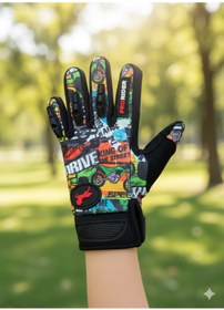 Resim PRORIDER Çocuk Motosiklet & Bisiklet Eldiveni Drive Desenli - Güvenli Sürüş İçin 