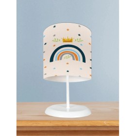 Resim Renkli Taç ve Gökyüzü Temalı Çocuk Odası Abajur, Şık ve Sevimli Tasarım 