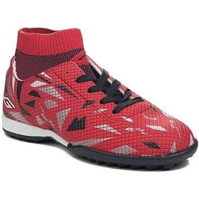 Resim Dugana 2303 Ft Çocuk Kırmızı-siyah Çoraplı Halı Saha Futbol Ayakkabı-kırmızı Kırmızı 
