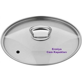 Resim Çelik Döküm Teflon Granit Tencere Tava Sahan Için Cam Kapak 26 Cm Cam Kapak Tenceresiz 