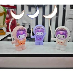 Resim Astronot Model Karakterli Kalemtraşlı Soft Pembe Masa Lambası Gece Lambası 