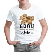 Resim Lord T-Shirt LordT-Shirt Legends Born In October - Edict Beyaz Çocuk Tshirt 