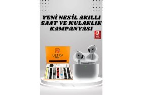Resim 7 Kordonlu Akıllı Saat ve 3.nesil Kulaklık Dokunmatik Ekran Sesli Görüşme Yapabilen 