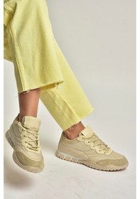 Resim Fox Shoes Y312515704 Bej Kumaş Kadın Spor Ayakkabı Sneakers Bej 
