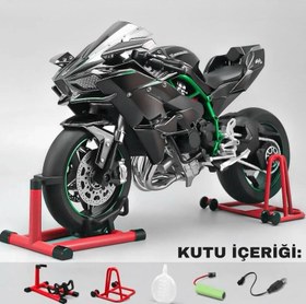 Resim Meanyou Kawasaki H2R 1:6 Ölçek Gazlayan Motosiklet - Siyah 