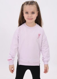 Resim Toontoy Kids Toontoy Kız Çocuk Nakışlı Sweatshirt Açık Lila 