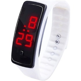 Resim Rogfer Led Dijital Ekran Silikon Bilezik Çocuk Elektronik Saat Beyaz Çok Renkli Çok Renkli 