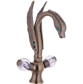 Resim Antik Zümrüt Taşlı Ördek Kuğu Mutfak Ve Lavabo Eviye Bataryası 