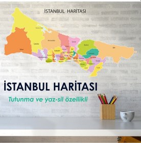 Resim İstanbul Haritası Statik Kağıt Tahta 