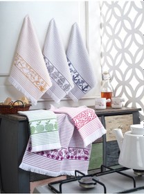 Resim 40 60 %100 Pamuk 6'lı Mutfak Havlusu Line 