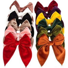 Resim Geeroyoo Kız Çocukları İçin 12 Renkli Paspas Dokuma Büyük Bowknot Saç İğnesi Seti - Kumaşlı Saç Aksesuarı 