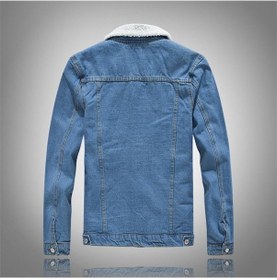Resim Oliggopol Blue Fashion Içi Kürklü Slim Fit Erkek Kot Ceket(350531814) 