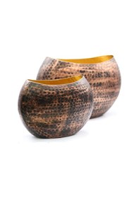 Resim Solo Bronz - Gold Metal Saksı Küçük Boy 