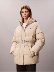 Resim Calvin Klein Kemerli Orta Kalınlıkta Şişme Kadın Kahverengi Ceket Lv047d507g-nsu Kahverengi 