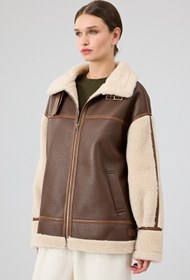 Resim Derimod Helsinki Kadın Kahverengi Kısa Teddy Mont 25WGP5317FF 