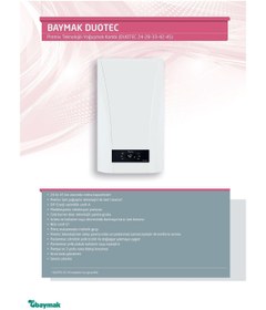 Resim Baymak Duotec 33 (30 KW) Tam Yoğuşmalı Kombi (BACA SETİ DAHİL) 