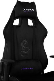 Resim XMAX / Rio Pus Balerion Terletmez Kadife Kumaş Siyah Gaming Oyuncu Koltuğu / 120 Kg Taşır 