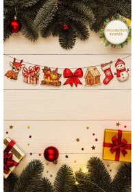 Resim 120 21 Cm Yılbaşı Dekoratif Fiyonklu Banner 7'li Mekân Ve Parti Süsleme Diğer 