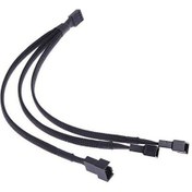 Resim Fan Çoklayıcı Y PWM Kablo 4 Pin Dişi - 2x 3 Pin + 1x 4 Pin Erkek 