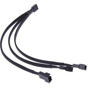 Resim Fan Çoklayıcı Y PWM Kablo 4 Pin Dişi - 2x 3 Pin + 1x 4 Pin Erkek 