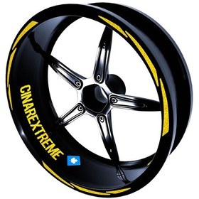 Resim 3 Parça Tasarımlı Reflektif Sarı Jant Şeridi Sticker Çınar Extreme 