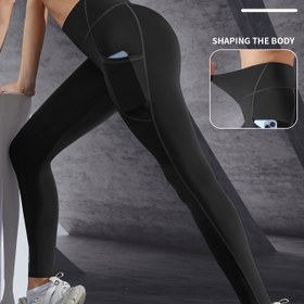 Resim Kadın Spor Pantolonları, Şık Yoga Pantolonları, Fitness Dış Mekan Spor Pantolonları, Karın Germe ve Kalça Kaldırma Şekillendirici Rahat ve Nefes Alabilir Yoga Pantolonları 