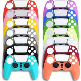 Resim PS5 Kontrol Cihazı Deri Kaymaz Silikon Kılıf Koruyucu Kılıf Tutma Kılıfı Toz Geçirmez, PS5 Playstation Için Uygun 