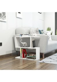 Resim Decormet Lale Yan Sehpa Beyaz Beyaz 