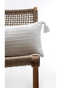 Resim Koza Home Dolce Ekru Şönil Saç Örgü Yastık 35x55 5041 