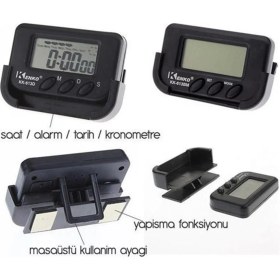 Resim Marsilyan Ev ve Araç Tipi Dijital Saat Kronometreli Alarmlı Pilli Saat (K95) 