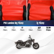 Resim Rks Blackster 250ı Motosiklet Brandası Su Geçirmez Branda Kırmızı Branda Motor Branda Xl 