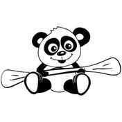 Resim Genel Markalar Kürek Çeken Panda Oto Motor Laptop Duvar Folyo Sticker 70 x 35 cm 