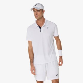 Resim Asics Court Polo Erkek Beyaz Tenis T-Shirt 