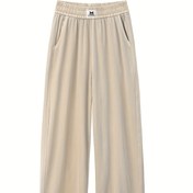Resim Kadınlar için Yüksek Bel Geniş Paça Lyocell Kot Pantolon - Nefes Alabilen Su Yıkama Dokusu, Esnek Bel Bandı ile Rahat Kesim, Her Mevsime Uygun Şık Günlük Pantolon 