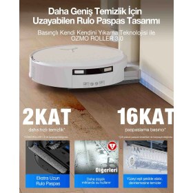 Resim Ecovacs Deebot T90 Omni Robot Süpürge ve Paspas, 30.000PA Güçlü Emiş, Zerotangle 4.0​ 