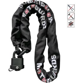 Resim Motoguards Strong Grade 10 Kesilmez Motosiklet Zinciri + Yale Y-220B-51-118-1 Marin Pvc Kaplama Asma Kilit 