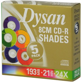 Resim Dysan Mini CD-R 8CM 193MB 24X Slim Kutu 5'li Paket 