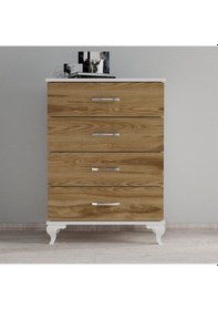 Resim Moxen S2 Şifonyer Beyaz Ceviz 