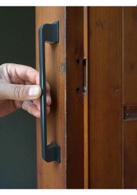 Resim Beta Düz Antrasit Alüminyum Metal Lüks Modern Mobilya Çekmece Mutfak Dolabı Kulpu 160mm-192mm Antrasit 