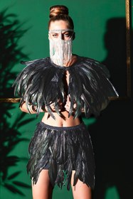 Resim Taşlı Saçaklı Maske 